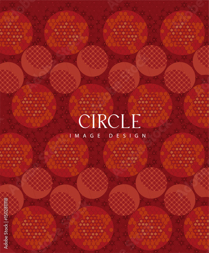 Seamless Red Circle Pattern with Traditional Geometric Motifs