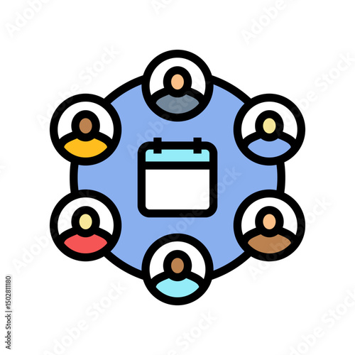 exclusive industry networking event color icon vector illustration