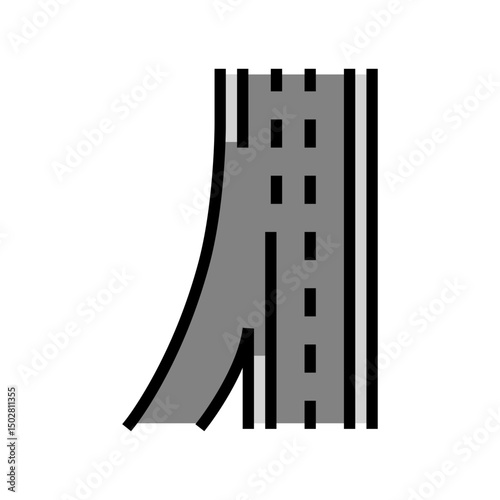 entrance highway road color icon vector illustration