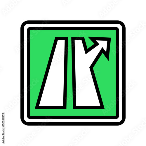 exit ramp highway road color icon vector illustration