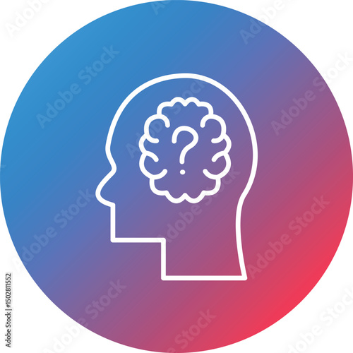 Mental Disorder Line Gradient Circle Background Icon
