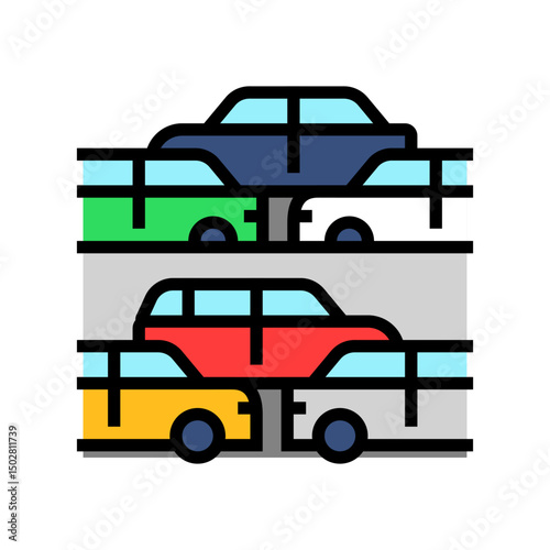 traffic flow highway road color icon vector illustration