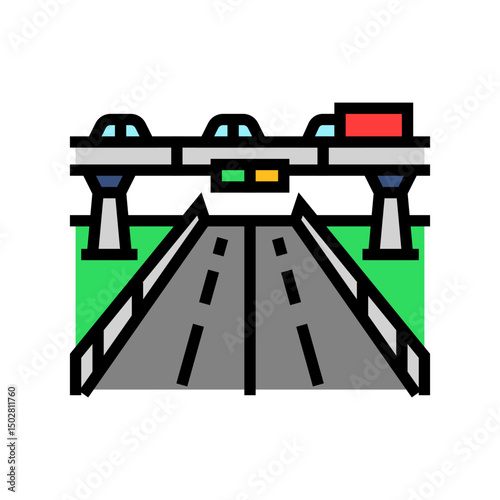 bridge highway road color icon vector illustration