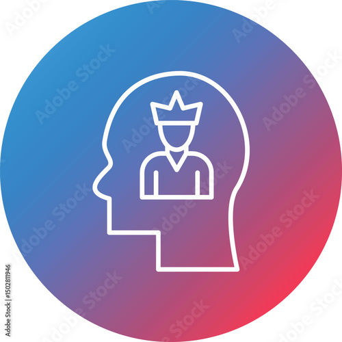 Narcissism Line Gradient Circle Background Icon