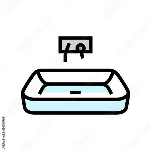 vessel sink color icon vector illustration
