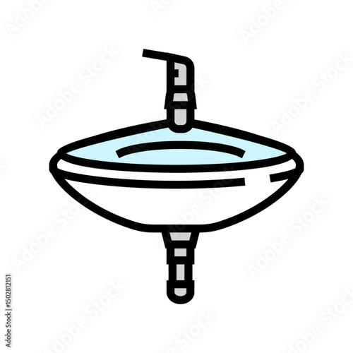 corner sink color icon vector illustration