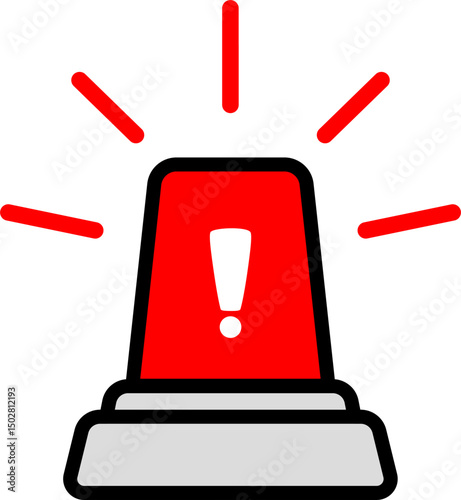 Simple Siren Warning Line Icon