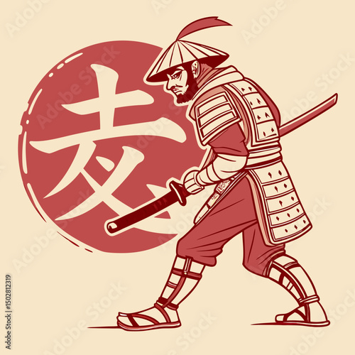 ronin of feudal japan red