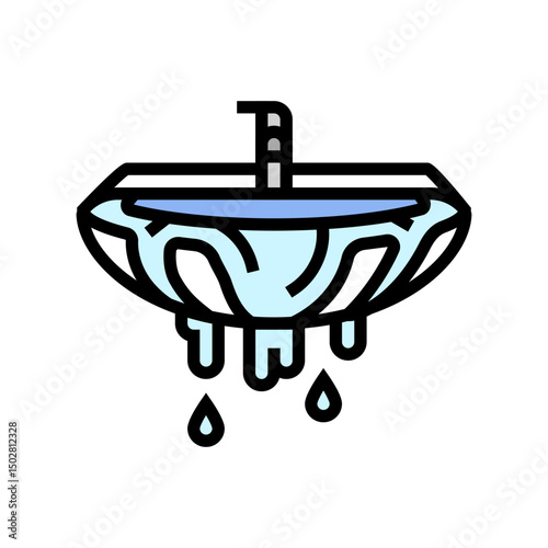 overflowing sink color icon vector illustration