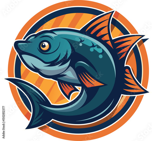 fish mascot logo vector illustration