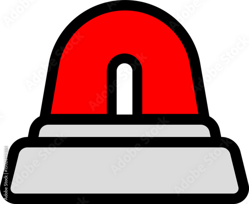 Siren Caution Symbol In Black And Red