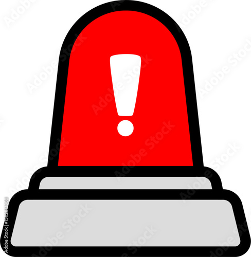 Black Line Alert Siren Icon