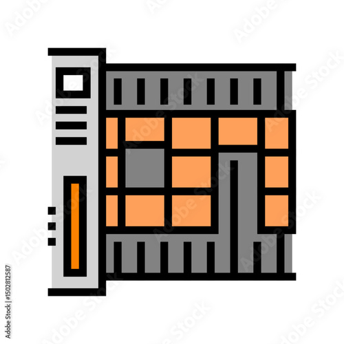 wall prefabrication color icon vector illustration