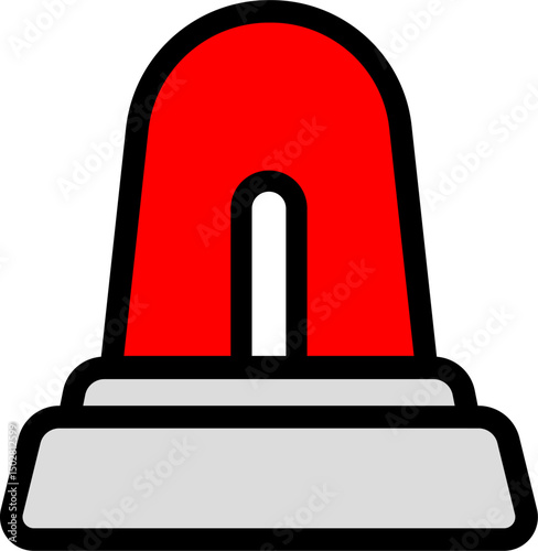 Red Alert Siren Icon With Black Lines