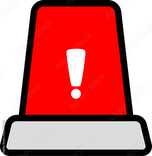 Red Siren Icon With Bold Black Lines
