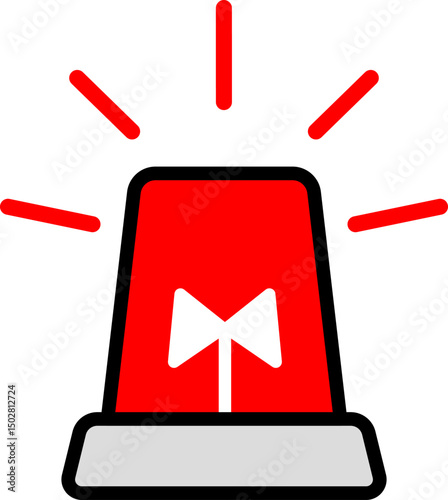 Siren Red Line Icon For Alerts
