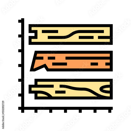 cutting wood beams and rafters color icon vector illustration