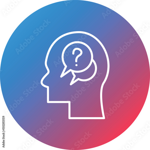 Doubt Line Gradient Circle Background Icon