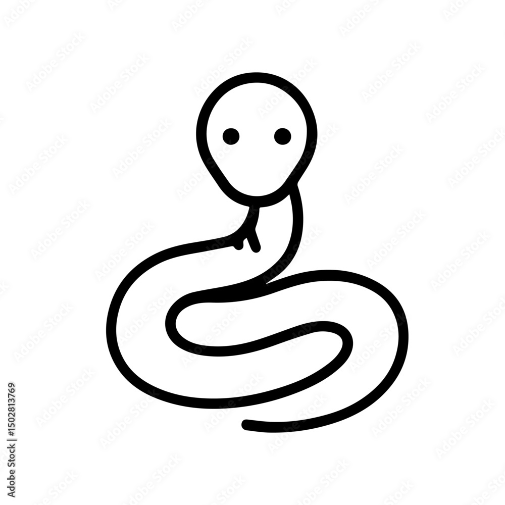 Fototapeta premium snake icon on white background vector Vector line icon animals