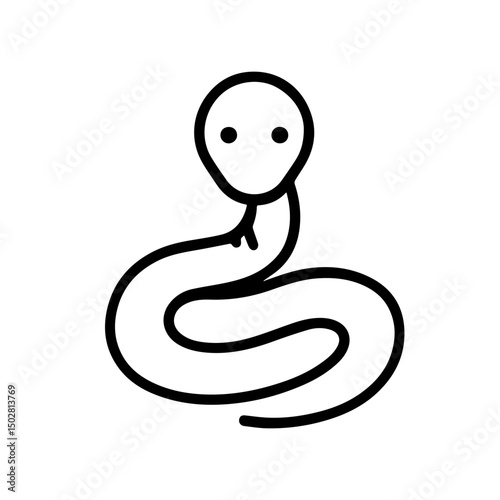 snake icon on white background vector
Vector line icon animals
