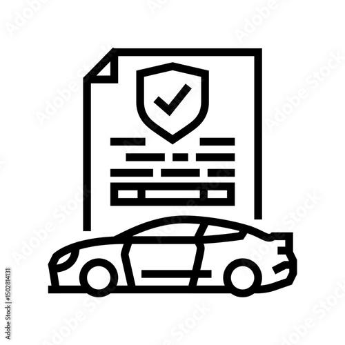 warranty car dealership line icon vector illustration