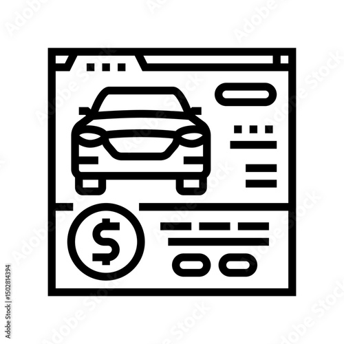 online booking car dealership line icon vector illustration