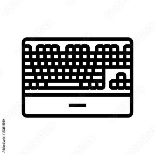 mechanical keyboard gaming pc line icon vector illustration