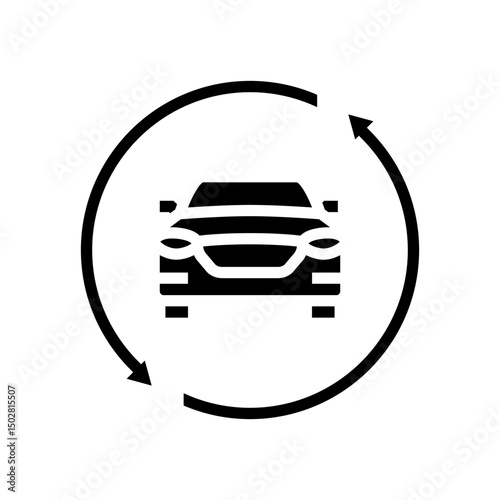 used car dealership glyph icon vector illustration