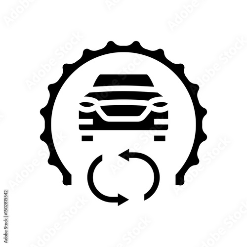 certified pre owned vehicle glyph icon vector illustration