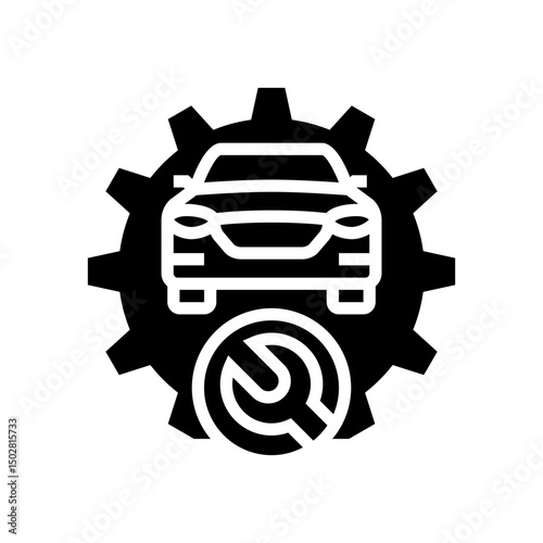 maintenance car dealership glyph icon vector illustration