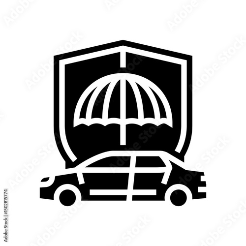 insurance car dealership glyph icon vector illustration