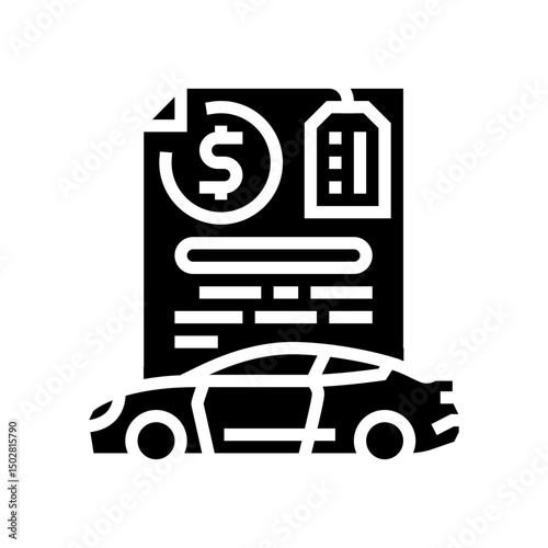 buying contract car dealership glyph icon vector illustration