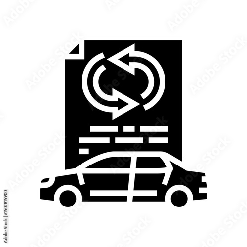 lease agreement car dealership glyph icon vector illustration