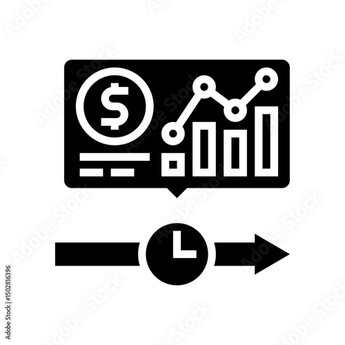 real time spending insights fintech glyph icon vector illustration