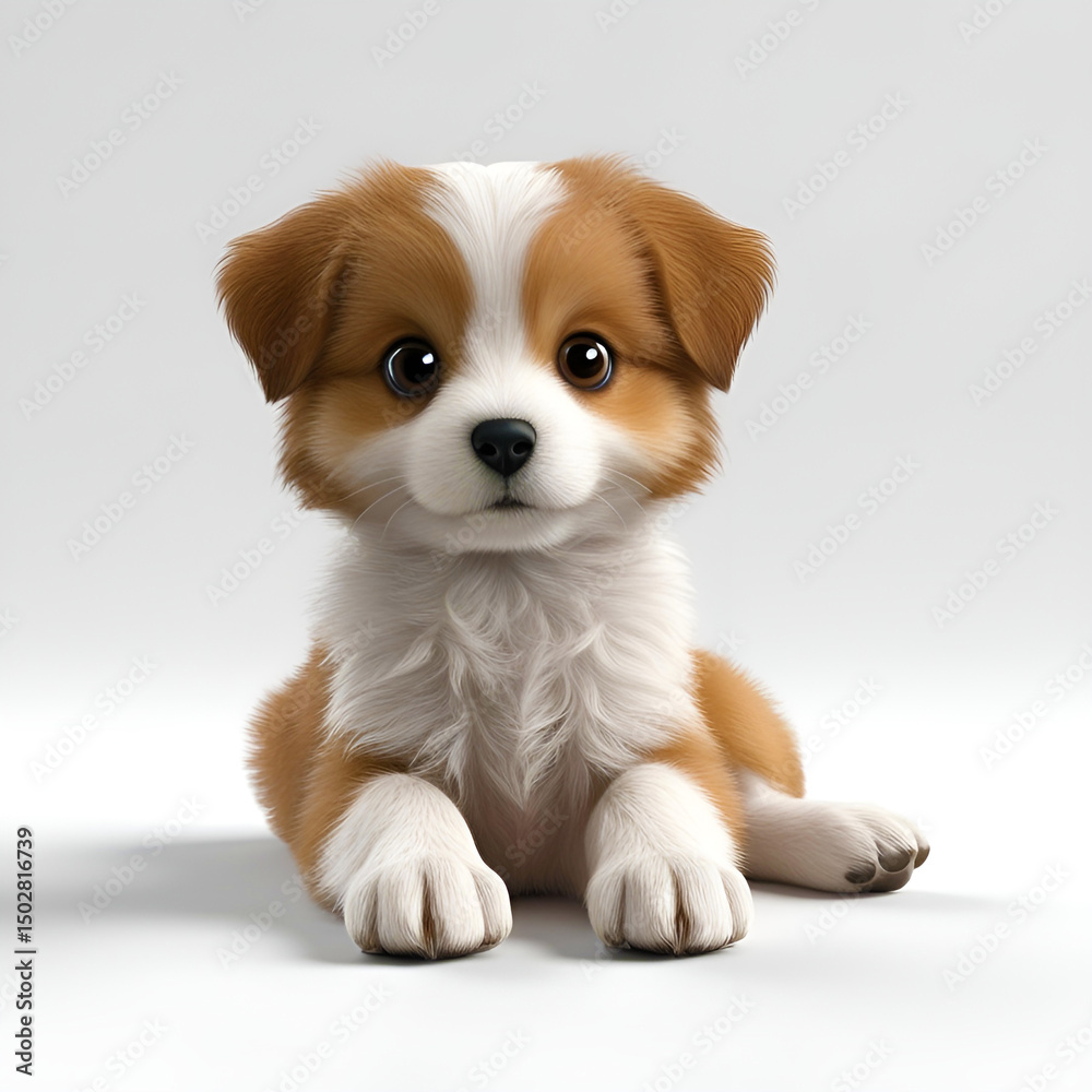 Adorable Brown and White Puppy Portrait Adorable Brown and White Puppy Portrait
