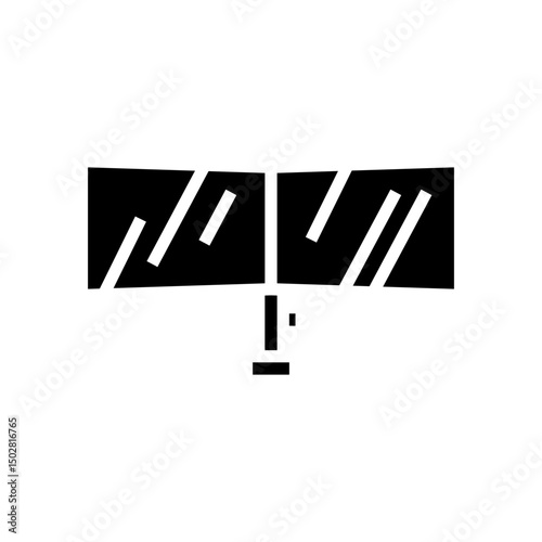dual monitor setup gaming pc glyph icon vector illustration