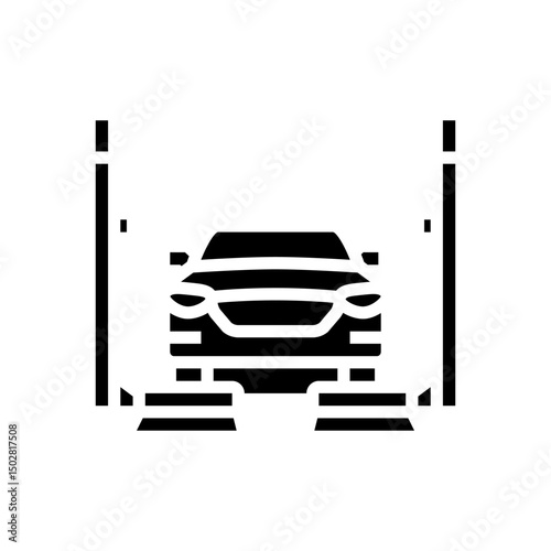 car lift repairs garage glyph icon vector illustration