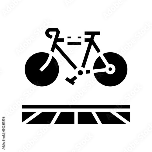 bicycle hanging wall glyph icon vector illustration