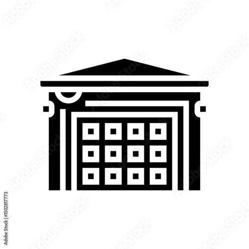 garage security camera glyph icon vector illustration