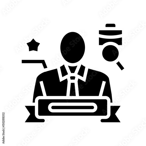 personal branding for candidates head hunting glyph icon vector illustration