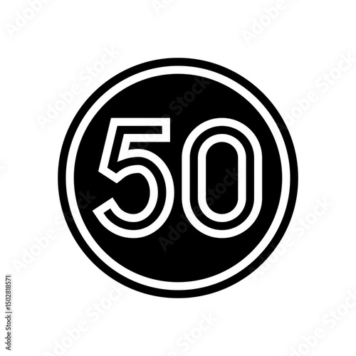 speed limit highway road glyph icon vector illustration