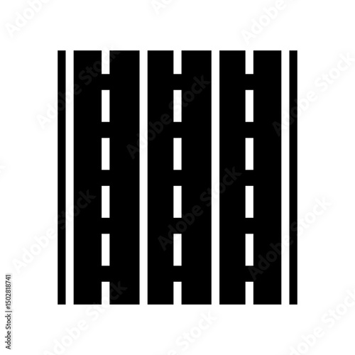 road markings highway glyph icon vector illustration