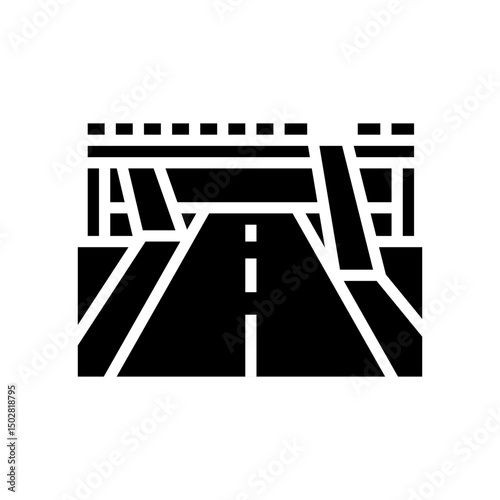 pedestrian bridge highway road glyph icon vector illustration