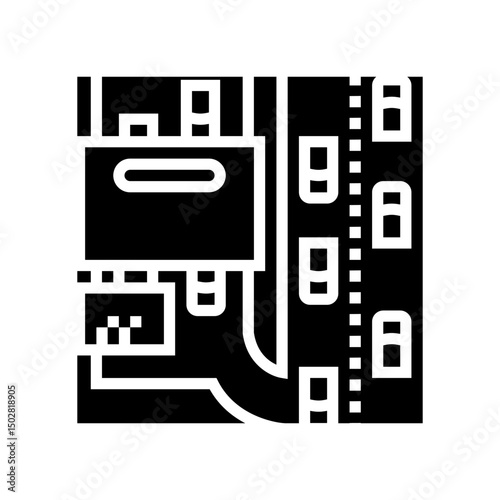 gas station highway highway road glyph icon vector illustration