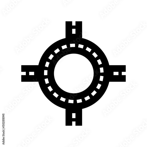 junction highway road glyph icon vector illustration