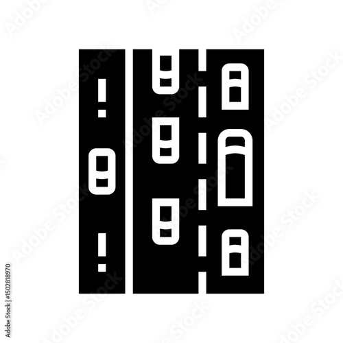 emergency lane highway road glyph icon vector illustration