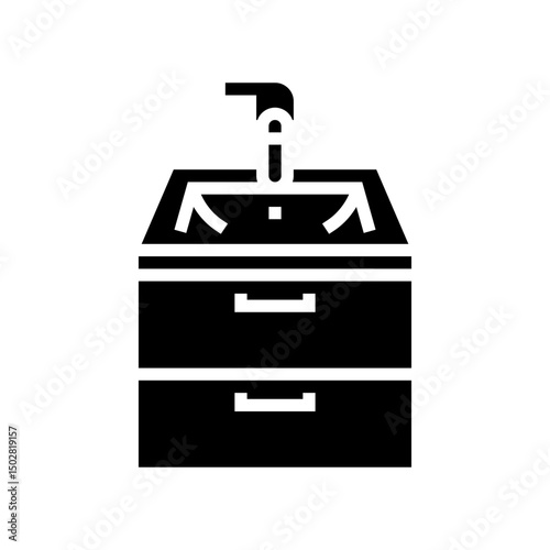 bathroom sink glyph icon vector illustration