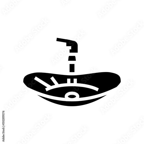 glass bowl sink glyph icon vector illustration