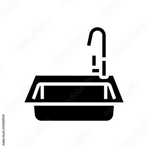 sink faucet glyph icon vector illustration