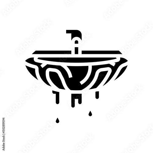 overflowing sink glyph icon vector illustration